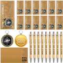 20 Sets Man of God Gifts for Men, Christian Faith Compass, Ballpoint Pens, Bible Verse Cards with Opp Bags, Religious Encouragement Gifts for Fathers, Pastor, Men of Faith