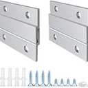 French Cleat Picture Hanger 2 Inches Aluminum Z Hanger Supports 30lbs - Interlocking Wall Mounting Bracket Hardware Kit for Hanging Mirrors, Picture, Shelf, Whiteboard, Art, Frames (2"-2Pairs)