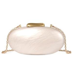 Ryxuzer Luxury Acrylic Clutch Purse for Women,Pearlescent Cream Evening Bag with Magnetic Closure, Elegant Formal Clutch for Weddings, Parties & Special Occasions Broken The lock is not working