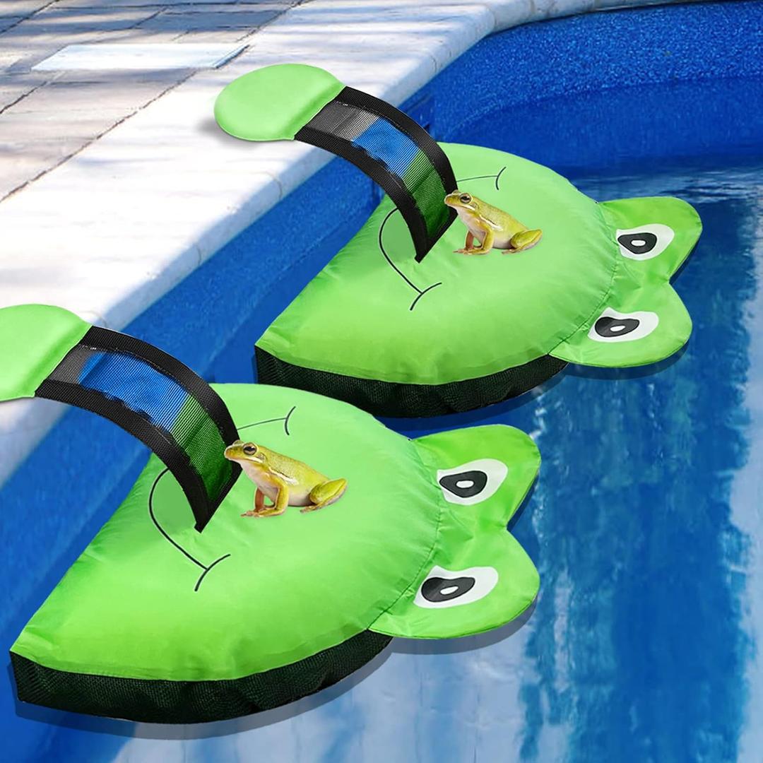 2 Pack Animal Saving Escape Ramp for Pools - Frog Floating Ramp Rescues for Swimming Pool, Frog Saver Floating Ramp Rescues for Saving Frogs, Birds, Toads Animal Mice, Pool & Spa Accessories & Tools (EXP 03/31/26)