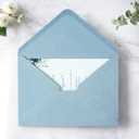 PONATIA 50 PCS A7 Envelopes, 5.25 x 7.25'' Matte Dusty Blue Envelopes For 5x7'' Weddings Invitation Cards, Christmas Gift Cards, Acrylic Invitations, Photos and Any 5x7" Inserts