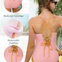 Kids4ever Girls One Piece Swimsuits Color Block Bathing Suit Kids Swimwear for Teens Beach 9-16Y (Pink)