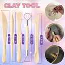 100ml Air Dry Clay Glaze and 29pcs Clay Tools Kit - Waterproof Scratch-Resistant Gloss Varnish Protects from Wear/Cracking, Pottery Tools for Stippling, Carving, Molding & Shaping Clay Crafts
