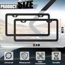 2-Pack License Plate Frames, Universal Black Aluminum Licence Plate Frame Holder, 2-Hole Narrow Slim Design Holder with Screws & Caps, Universal Fit for Cars, Trucks, Various Vehicles