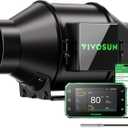 VIVOSUN G4 4" Inline Duct Fan & Temperature Humidity Controller, E42A+ WiFi-App Control AeroZesh Grow Tent Fan& Smart Thermostat, 195 CFM EC Motor Exhaust Fan for Heating Cooling, Greenhouse Accessory