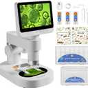 BEAVERLAB Darwin Digital Microscope 1600x, 4.0 Inch Portable Electronic Coin Microscope with 8 Adjustable LED Lights for Adults