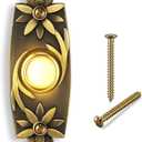 Dreyoo Lighted Metal Doorbell Push Button, Universal Garage Door Opener Switch with LED Light Compatible with Most Wire Doorbell Chimes, Transformer, Ringers, Buzzers (Flower Style)