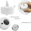 Flameless Tea Lights Candles - Realistic LED Flickering Operated Tea Lights Steady Battery Tealights Long Lasting Electric Fake Candles in White 24pcs Decoration for Party and Gifts Ideas (24pack)