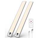 EZVALO Under Cabinet Lights,14.5'' Motion Sensor Light Indoor Dimmable, Super Bright 4000mAh Rechargeable Closet Lights 3500K with Remote Control, Wireless Under Counter Light for Kitchen,Cabinet