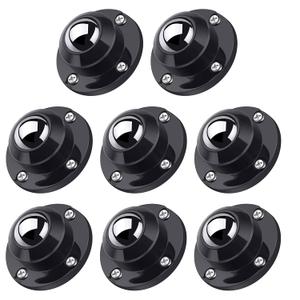 PlusRoc 8 Pack Anti-Rust Wheels Stainless Steel Self Adhesive Caster Wheels for Mop Bucket, Kitchen Appliance Rollers Sliders, Load Capacity 28LBS Per Wheel for Furniture