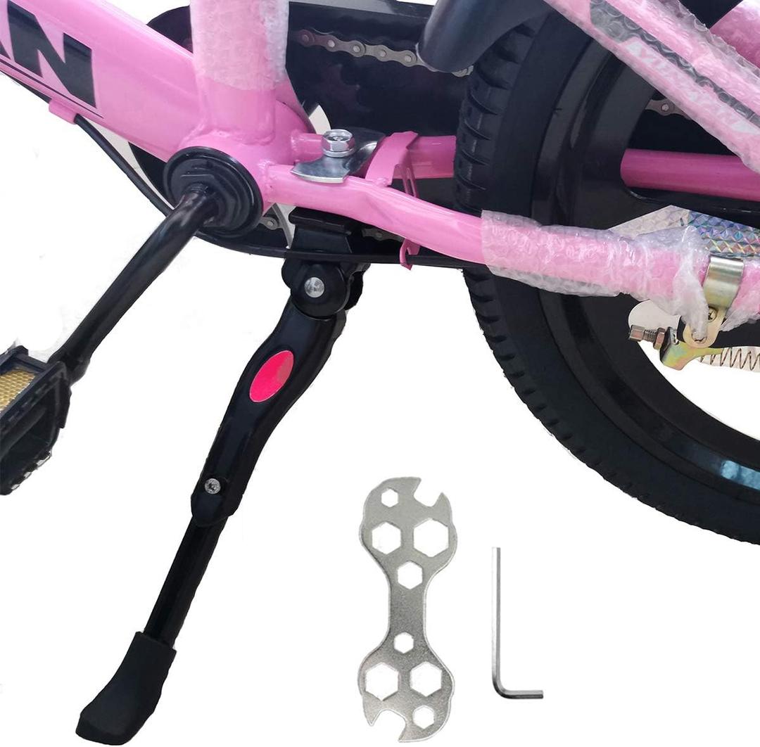 VECKUSON Kickstand for Kids Bike, Bicycle Kickstands Center Mount for 16 18 20 22 Inch Bicycles Adjustable Aluminum Alloy Kickstands for 16-18-20inch 18-20-22inch Mountain Bike