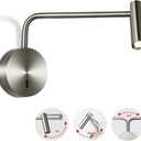 ZEROUNO Wall Mounted Reading Light Swing Arm Bedside Lamps for Bedroom Hardwired Sconces with Switch LED Mounted for Home Decor Wall Lighting Fixtures Indoor (Silver)