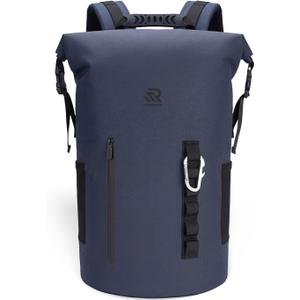 Roll Top Closure Cooler Backpack for Kayaking Beach Paddle Boarding Watersports, Premium 24 Hours Insulated Leak Proof Zipperless Waterproof Soft Cooler for Men for Fishing, 20L Black