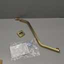 Uvish Square Shower Head Extension Arm with Flange, 16.5 Inch Z/S Shaped High Rise Shower Pipe Extender WallMounted for Fixed Bathroom, Shower Head Goose Neck Arm  Extra Long Thread, Brushed Gold