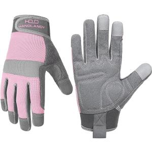 Women Safety Work Gloves Utility Touch Screen Working Grip Glove for Yardwork Gardening Breathable Mechanic Gloves, Medium