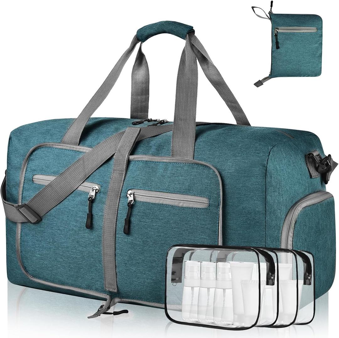 Dimayar 85L Travel Duffle Bag - Foldable Duffel Bag with Shoes Compartment - Overnight Bags Waterproof & Tear Resistant(Green)