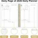 2026 Daily & Monthly Planner Calendar - Daily Planner Calendar One Page Per Day from January 2026 to December 2026, Flexible Cover, 7" x 10", Storage Pocket, Colorful Large Flower