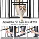 Metal Freestanding Dog Gate with Cat Door for Outdoor & Indoor,120" Extra Wide Foldable Pet Fence,30" Tall Dog Gate for RV Camping,Stairs,Hallways,Doorways,Deck,Yard,with 5PCS Support(6 Panels,Black)