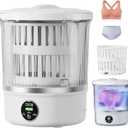 3L Portable Mini Washing Machine, Compact Mini Washer Machine with 6000mAh, Portable Washer for Delicates & Socks, Travel RV Apartment Dorm Hotel Use (White)