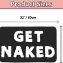 Get Naked Bath Mat Fun Bathroom Rugs Soft Non Slip Cute Bath Rugs Funny Bathroom Decor for Bedroom (Black, 16'' x 24 '')