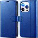 TUCCH Wallet Case for iPhone 16 Pro, [RFID Blocking] [4 Card Slots] TPU Interior Protective Case, Magnetic Folio Shockproof PU Leather Stand Flip Cover Compatible with iPhone 16 Pro, Klein Blue