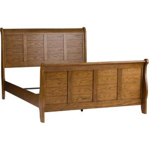 Liberty Furniture Industries Grandpa's Cabin Queen Sleigh Bed, Medium Brown Aged Oak