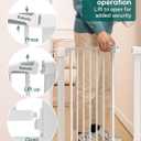 BABELIO 26-28.5 Inch Narrow Easy Install Baby Gate, 30 Inch Tall Auto-Close Metal Pet Gate for Small Stairs and Doorways, NO Drilling Pressure Mounted, NO Extensions, White