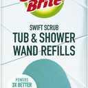 Scotch-Brite Swift Scrub Tub & Shower Wand Refills, Ideal for Bathroom Buildup, Glass Door, Shower and Bath Cleaner, Soap Scum Remover, 2 Wand Refills