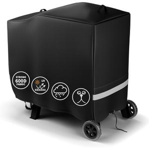 Hisencn Grill Cover for Recteq RT-B380 RT-B380X Wood Pellet Grill Smoker, Heavy Duty Waterproof Rec Tec 380 Cover with Reflective Strips, Moisture Proof Vents and Adjustable Drawstring, Outdoor BBQ