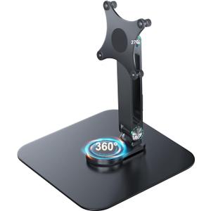 Portable Monitor Stand VESA 75x75mm Holes M4 Anti-loss Screws, Aluminum Alloy Base, Fits 7" to 18.5" Inch Small Monitors, Black Desk Mount (Not Fits100x100mm)