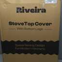 Riveira 30x22 Bamboo wood Stove Top Covers for Electric Stove & Gas Stove Top Covers for Gas Burners – Large Gas Stove Cover with Handle & Juice Groove – Rustic Stove Covers for Gas Stove Top