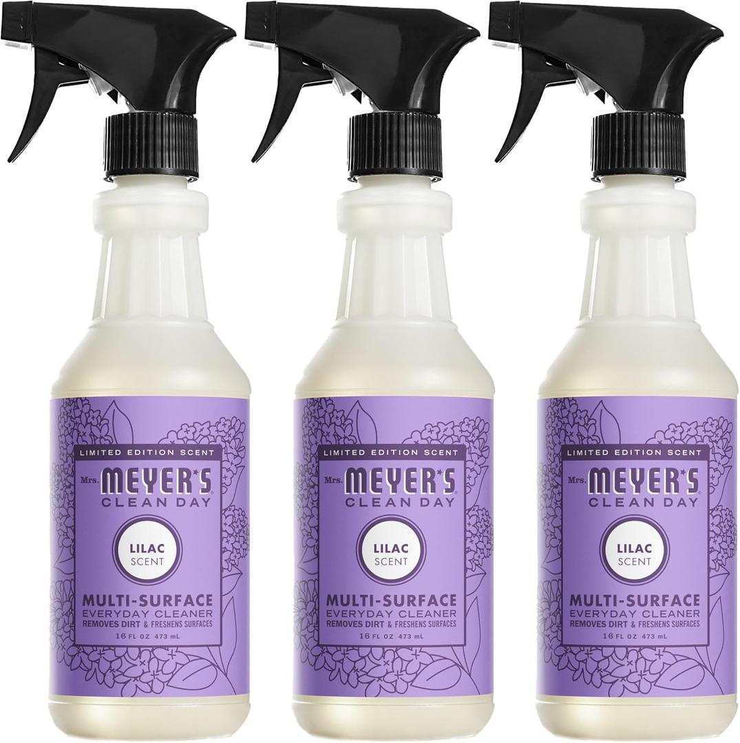MRS. MEYER'S CLEAN DAY Multi-Surface Everyday Cleaner, Lilac Scent, 16 Ounce Bottle (Pack of 3)