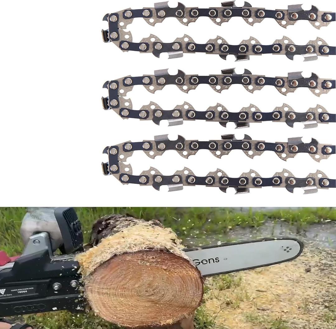 3 Pack 16 Inch Chainsaw Chain 56 Drive Links 050" Gauge 3/8" Lp Pitch Chain Saw Chains Fit Echo,Ryobi,Craftsman, Husqvarna,Ego,Remington,Greenworks,Kobalt,Poulan,Homelite