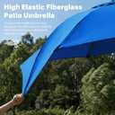 JEAREY 9FT Outdoor Patio Umbrella, Market Table Umbrella with 8 Fiberglass Ribs, Pool Umbrella with Tilt and Crank, UV Protection Lightweight & Wind-Resistant for Lawn, Garden, Deck and Backyard, Royal Blue