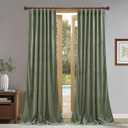 StangH Velvet Curtains 108 inches for Living Room, Sage Green Room Darkening Window Drapes for Nursery Kids, Heavy Thick Curtain Panels for Backdrops, W52 x L108, 2 Panels