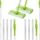 2-Pack Extra Long Detachable Mop Handles, Green, Compatible with Swiffer Dry & Wet Mops, Easy to Install & Replace