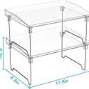 STARLATTA 2 Pcs Cabinet Organizer Shelf, Stackable Kitchen Counter Shelves, Spice Rack,Countertop Organizers, Clear Plastic Storage Shelves Rack for Makeup,Bathroom,Cupboard,Desk,Pantry Organization