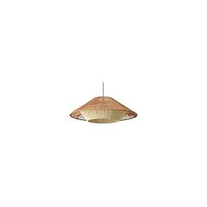 Aimeryup Front Door Chandelier Ceiling Pendant Light Rattan E27 with Lampshade Retro Living Room Kitchen Inn Aisle(Size:60X60X21CM,Color:A)