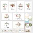 Decorably 24 Pack 4x6in Modern Rustic Merry Christmas Cards with Envelopes and Stickers - 8 Holiday Designs Seasons Greetings for Family, Friends & Loved Ones, with Printed Message, Gifting, Mailing