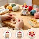 Mini Happy Birthday Gifts for Women Sister Positive Handmade Crochet Cake, Compact
