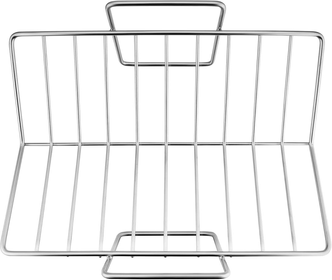 E-far Turkey Roasting Rack, Stainless Steel Rib Rack for Roasting, Grilling and Smoking, 14.4 x 10 inches, V Shaped & Heavy Duty, Dishwasher Safe (Large)