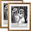 Yaetm 20x24 Gold Picture Frame Matted to 16x20 Set of 2, 1.4 Wide Molding & Rustic Gold Frames for Wall Gallery, Home and Office, Wall Mounting, 2 Pack
