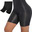 PRETTYWELL Womens Shapewear Shorts Mid-Waist Tummy Control Butt Lift Slip Shorts for Dresses,Seamless no Roll Thigh Slimmer, Small