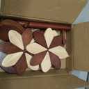 Sunflower Kitchen Decor, 5 Wooden Trivets for Hot Dishes with Tree Stand, Flower Coasters, Farmhouse Hostess Gift, Functional Sunflower Decor for Countertop & Table(Walnut & Beech Wood)