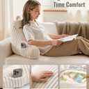 Blissful Diary Reading Pillow for Sitting in Bed, Flannel Back Pillow Bed Sitting Up for Adult & Children, Backrest Cushion for Sit Up in Couch or Floor, Dorm Essentials, Cream White