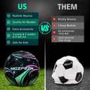 Youth Soccer Ball Size 3/4/5, Kids Outdoor Play Game Training Practice Soccer Ball for Teen Boy Girl Indoor Outdoor with 1 Pump 1 Net Bag and 1 Gift Box (Black)