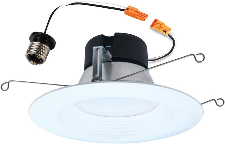 HALO LT 5 Inch / 6 Inch LED Recessed Light Trim, 5 Color Temperatures, Dimmable Baffle Can Light - LT56079FS1EWHR (1PK- Standard)