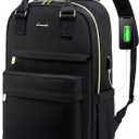 LOVEVOOK Laptop Backpack for Women, 17.3 Inch Laptop Bag with USB Port Fashion Waterproof Backpacks Teacher Nurse Stylish Travel Bags Vintage Daypacks Bookbag for College School Work (Black)