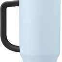 Owala Stainless Steel Triple Layer Insulated Travel Tumbler with Spill Resistant Lid, Straw, and Carry Handle, BPA Free, 40 oz, Blue (The Great Blue)