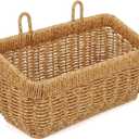 11 inches Wall Hanging Baskets Woven Basket Boho Style Fruit Basket Storage Baskets for Organizing Home Kitchen Garden Plants Hanging Decoration